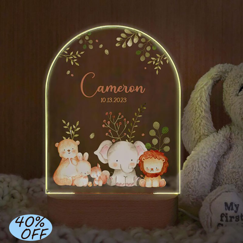Baby Nursery Decor Ideas - Aangepaste naam baby nachtlampje gepersonaliseerde cartoon