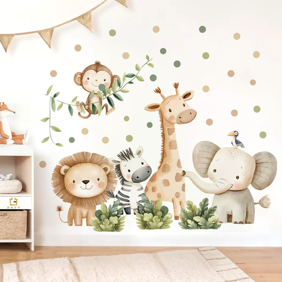 Baby Nursery Decor Ideas - Boho bosdieren muurstickers voor kinderkamers jongens
