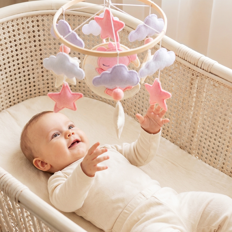 Baby Nursery Music - 1 Stuk Houten Babywieg Mobiele Muziekdoos