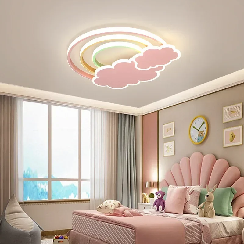 Baby Nursery Light Fixture - Moderne minimalistische Rainbow Cloud LED-plafondlamp Warme