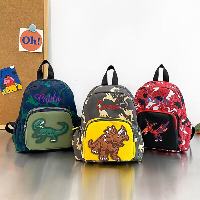 Baby Nursery Backpack - Gepersonaliseerde Maatwerk Nieuwe Kleuterschool Cartoon Dinosaurus