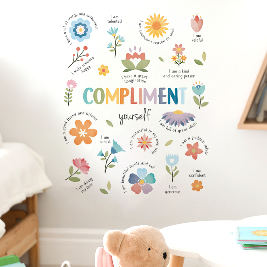 Baby Nursery Stickers - Kleurrijke inspirerende citaten aquarel muursticker kind