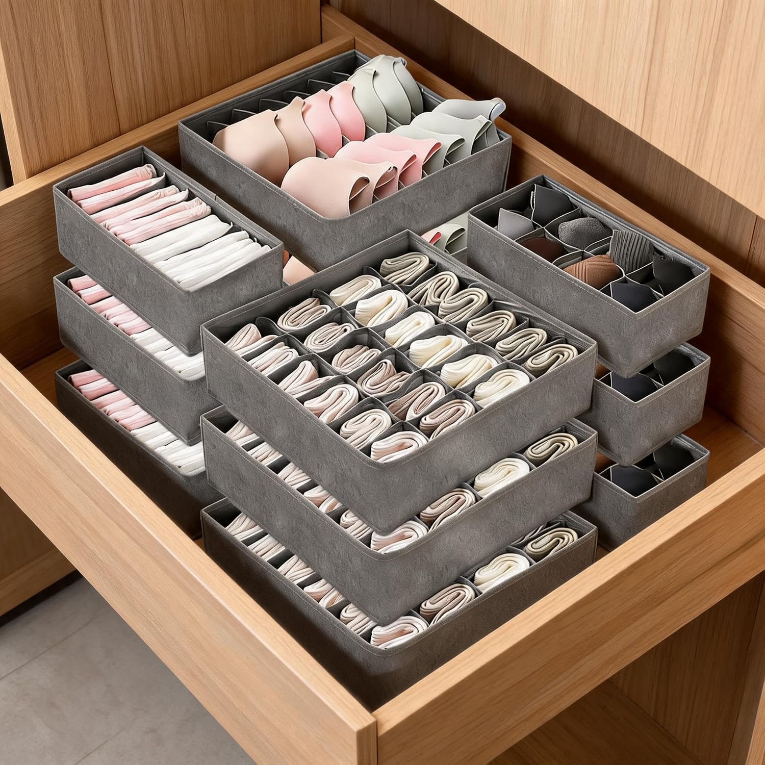 Baby Nursery Drawers - Garvee Home ruimtebesparende 12-delige ondergoedlade-organizer set,