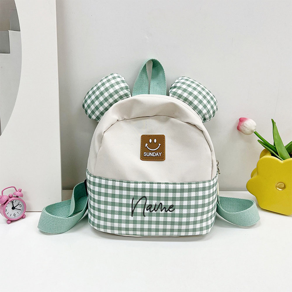 Baby Nursery Backpack - Nieuwe Geruite Cartoon Kindertas Met Elke