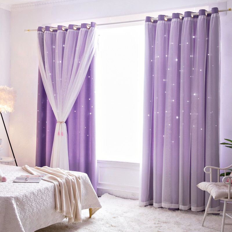 Baby Nursery Blackout Curtains - Gratis maatwerk kindergordijn uitgeholde sterren gordijn