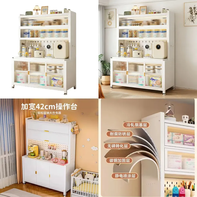 Baby Nursery Shelves - Stalen babyvoedingstafel met opbergplank, grote capaciteit,