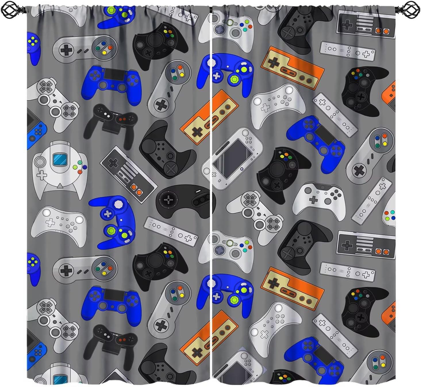Baby Nursery Blackout Curtains - Teens Gamepad-gordijnen, moderne gamer-gamepad-kunst bedrukte verduisterende