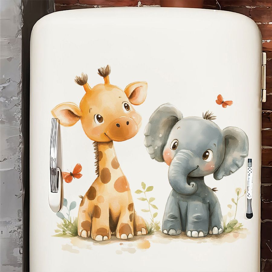 Baby Nursery Stickers - Leuke giraffe en olifant muurstickers waterdicht