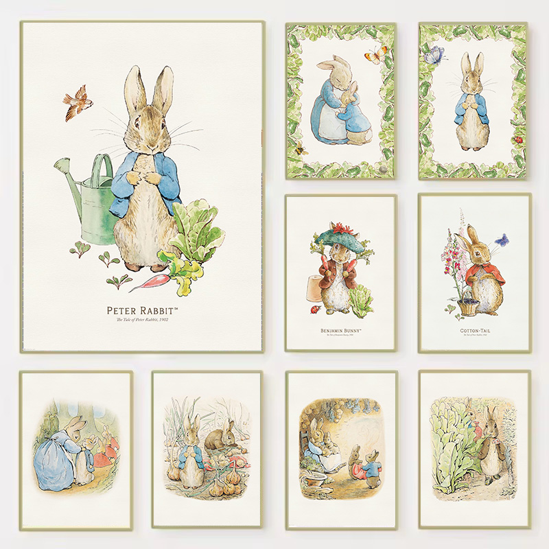 Baby Nursery Vintage Decor - 1PC frameloze decoratieve kunstprint, Vintage Boho