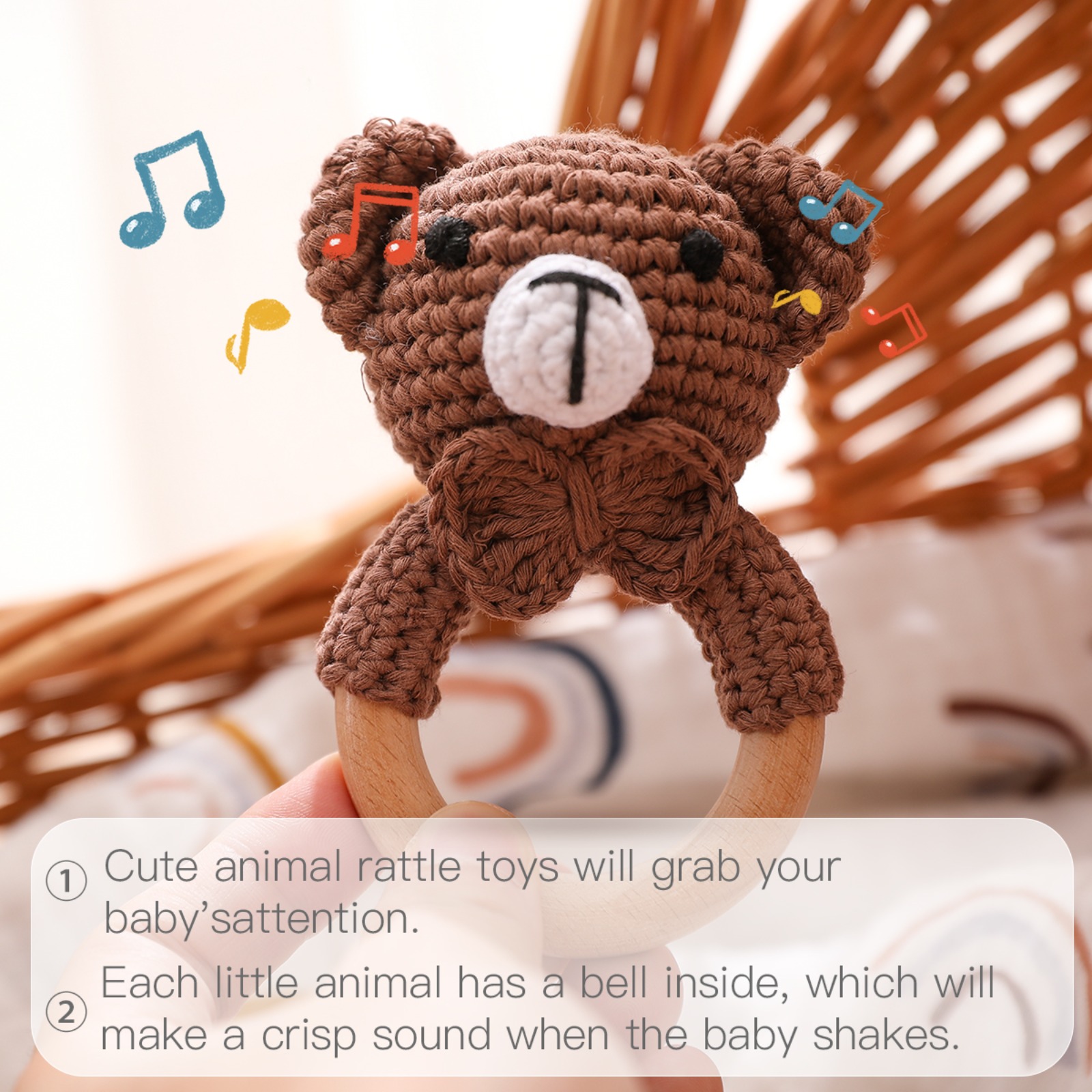 Houten mobiel voor een babybed - Baby Nursery Music recensie en prijs