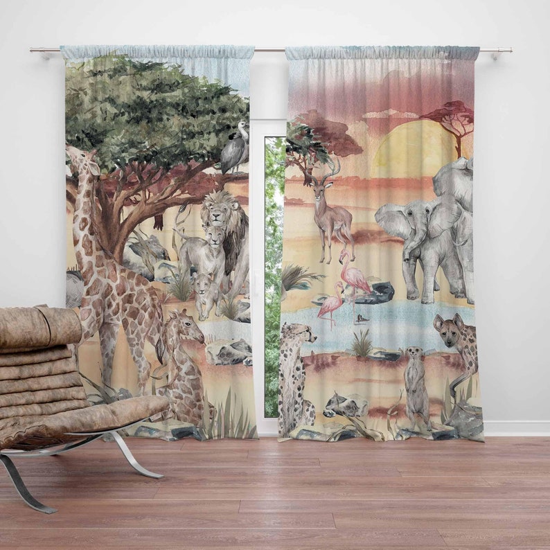 Safari Dieren Gordijn Kinderka - Baby Nursery Blackout Curtains recensie en prijs