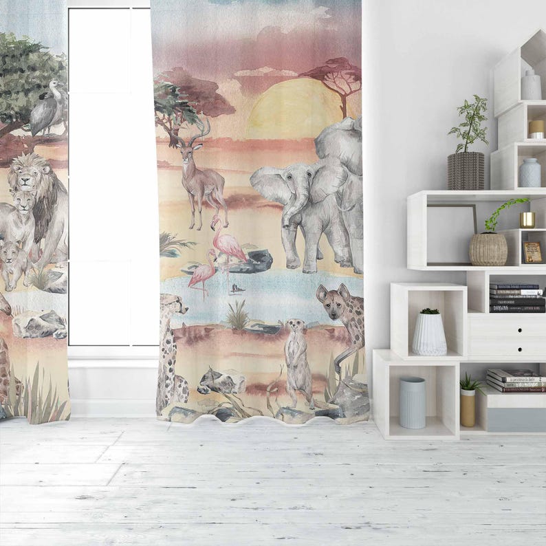 Safari Dieren Gordijn Kinderka - Baby Nursery Blackout Curtains recensie en prijs