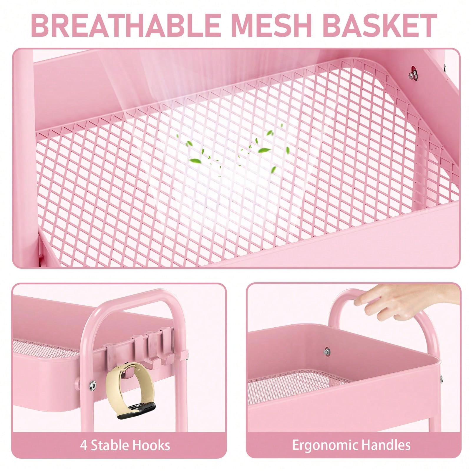 3-laags metalen rolwagen met w - Baby Nursery Essentials recensie en prijs