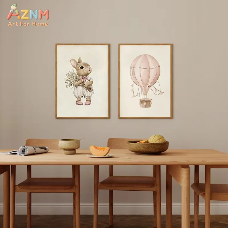 AZNM Boho Bunny Hot Air Balloo - Baby Nursery Vintage Decor recensie en prijs