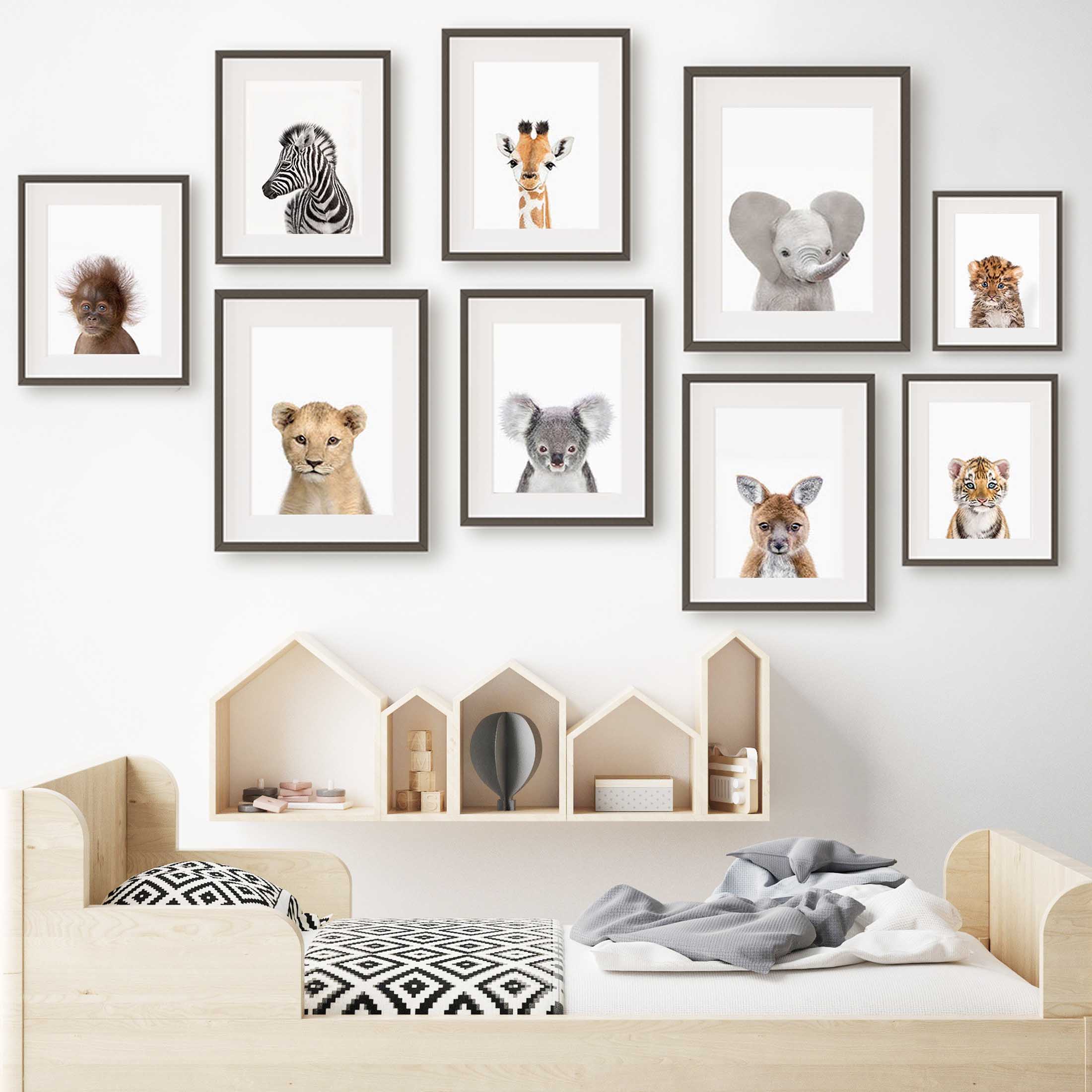Baby dieren wanddecoratie prin - Baby Zoo Nursery recensie en prijs