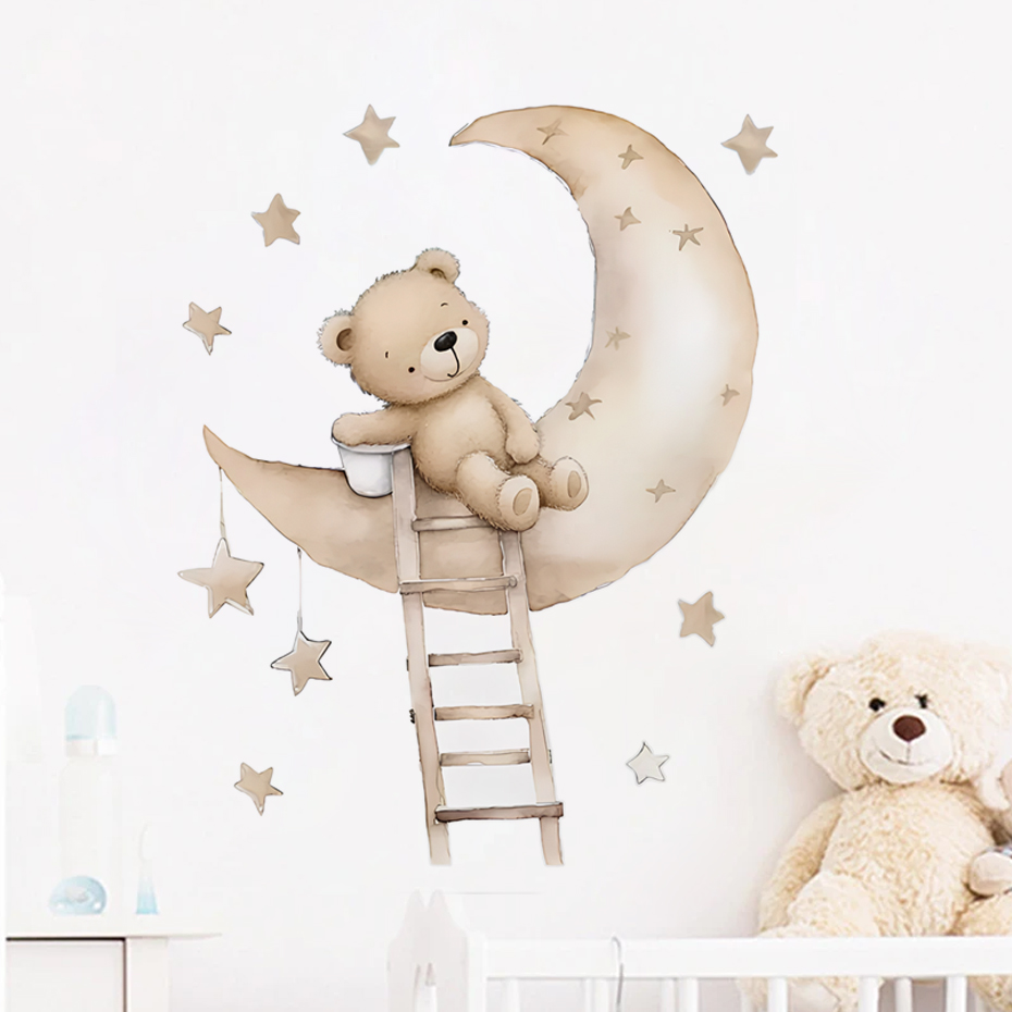 Schattige beer ster wolk muurs - Baby Nursery Decor Ideas recensie en prijs