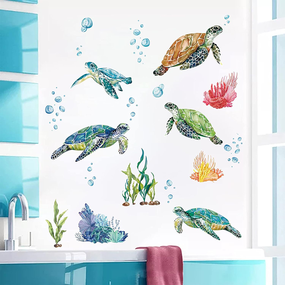 Aquarel zeeschildpadden muurst - Baby Nursery Under The Sea recensie en prijs