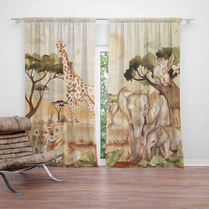 Moeder en Baby Gordijnen Safar - Baby Nursery Blackout Curtains recensie en prijs