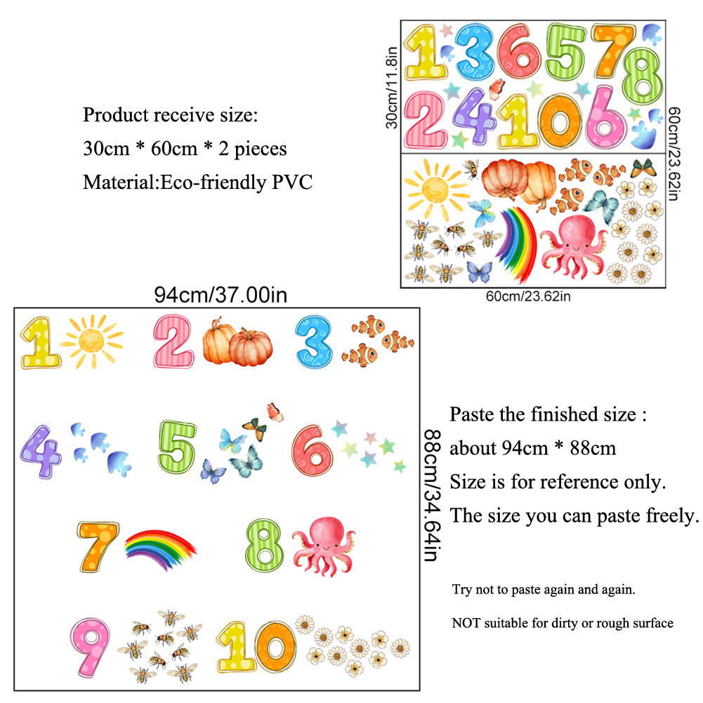 Cartoon digitale dieren muurst - Baby Nursery Stickers recensie en prijs