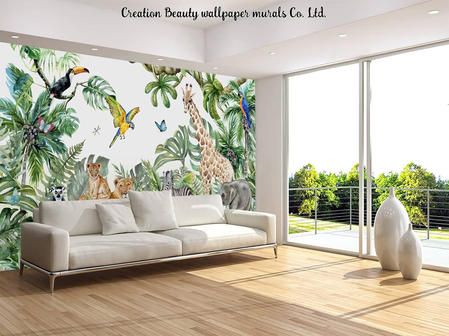 Aquarel Dieren Jungle Behang v - Baby Nursery Jungle Wallpaper recensie en prijs