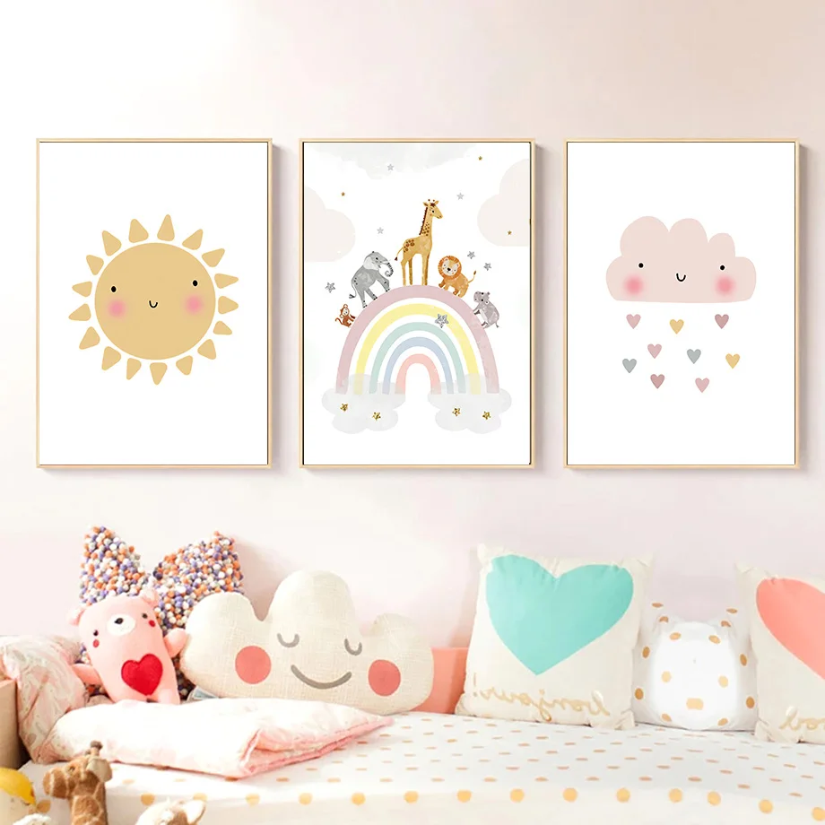 Giraffe Olifant Heteluchtballo - Baby Name Wall Art recensie en prijs