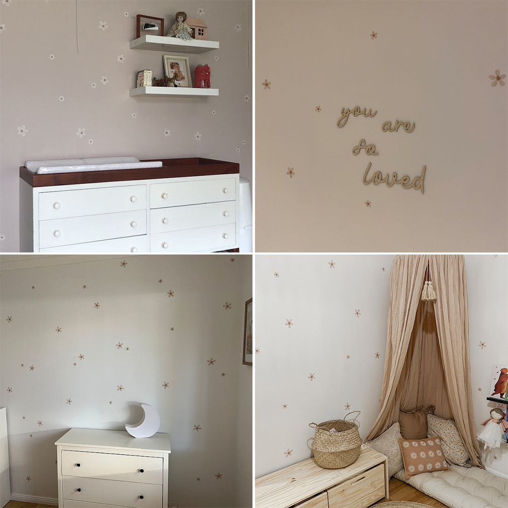 Boho effen gekleurde bloemen k - Baby Nursery Stickers recensie en prijs