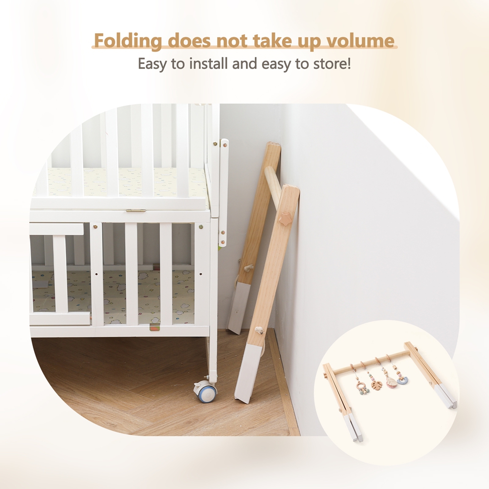 Houten speelgym met hangende s - Baby Nursery Shelves recensie en prijs