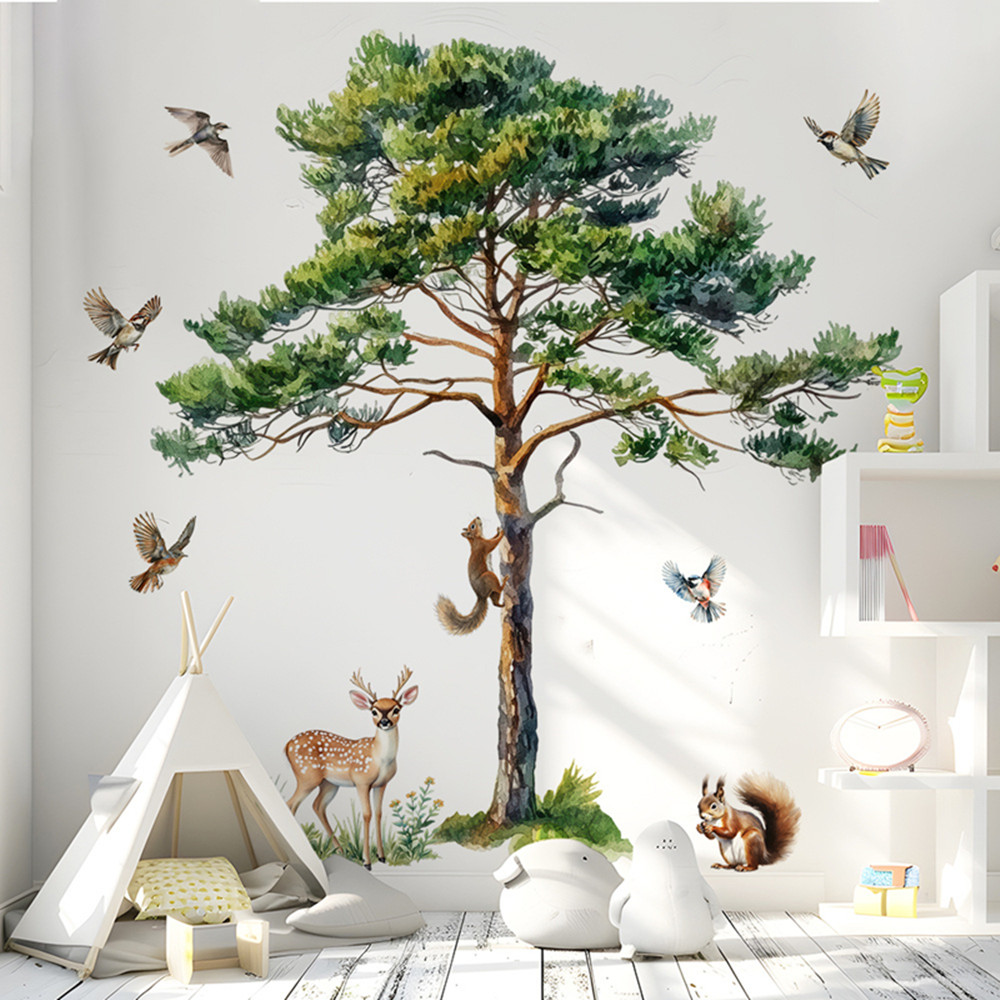 Grote dennenhouten wandsticker - Baby Nursery Stickers recensie en prijs