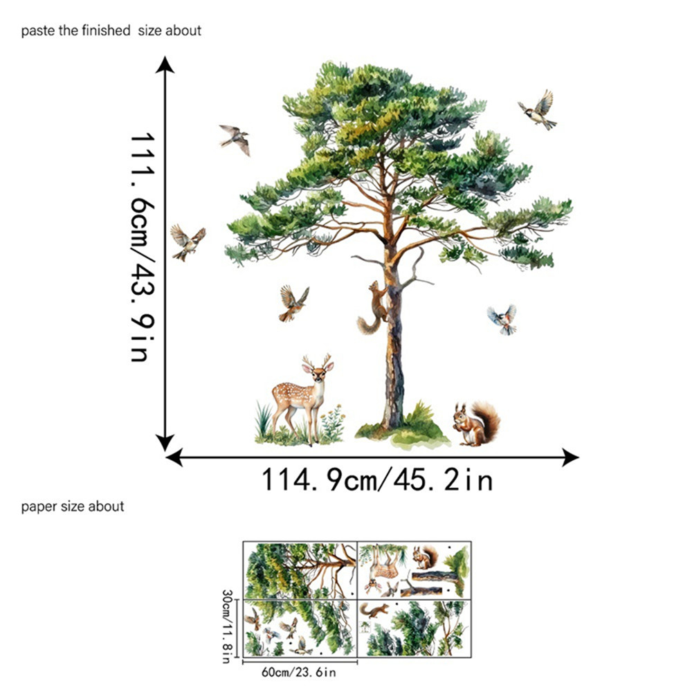 Grote dennenhouten wandsticker - Baby Nursery Stickers recensie en prijs