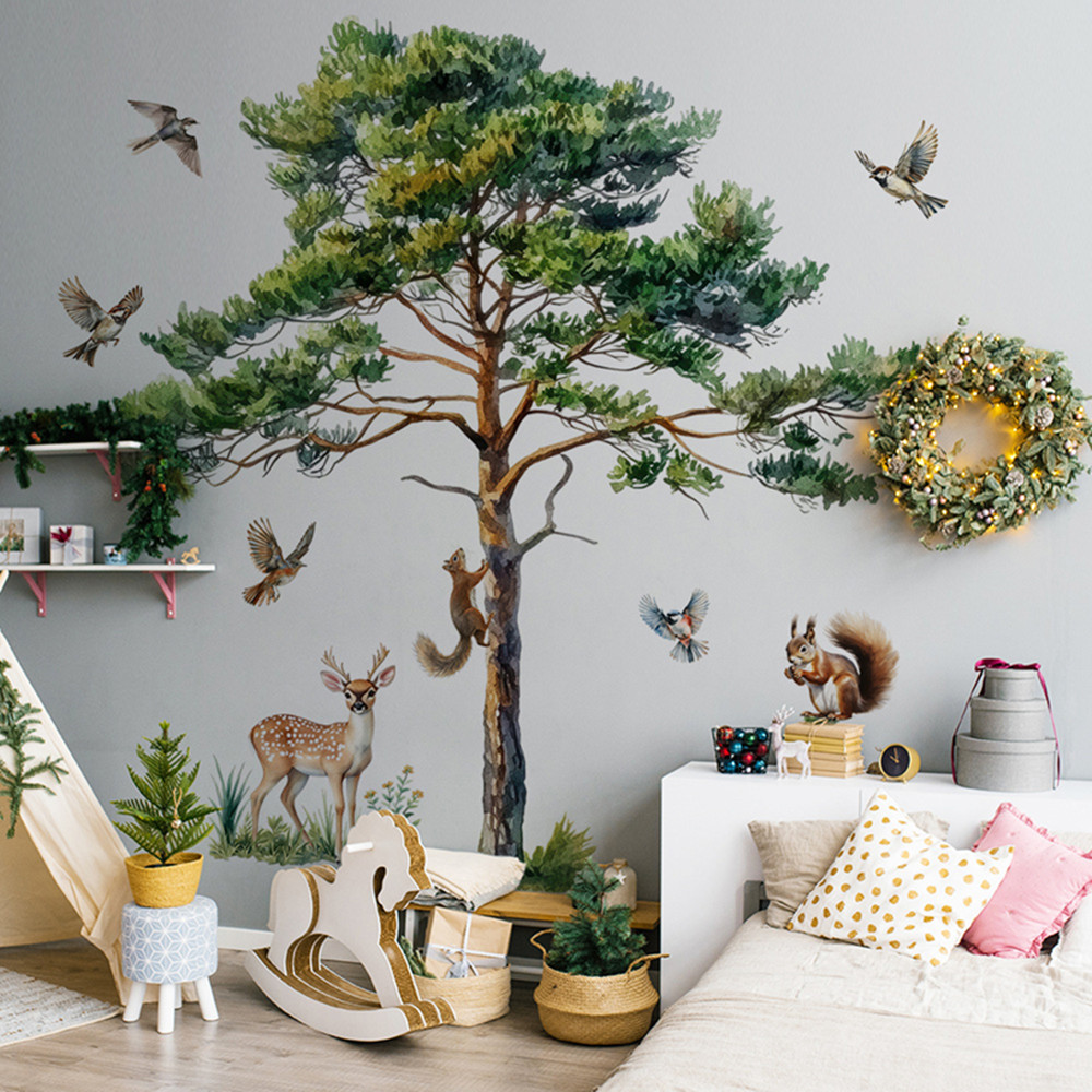Grote dennenhouten wandsticker - Baby Nursery Stickers recensie en prijs