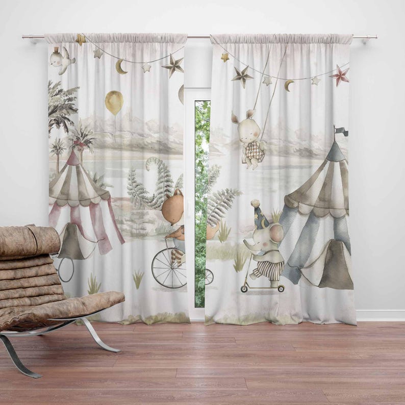 Circus Dieren Gordijnen Kinder - Baby Nursery Blackout Curtains recensie en prijs