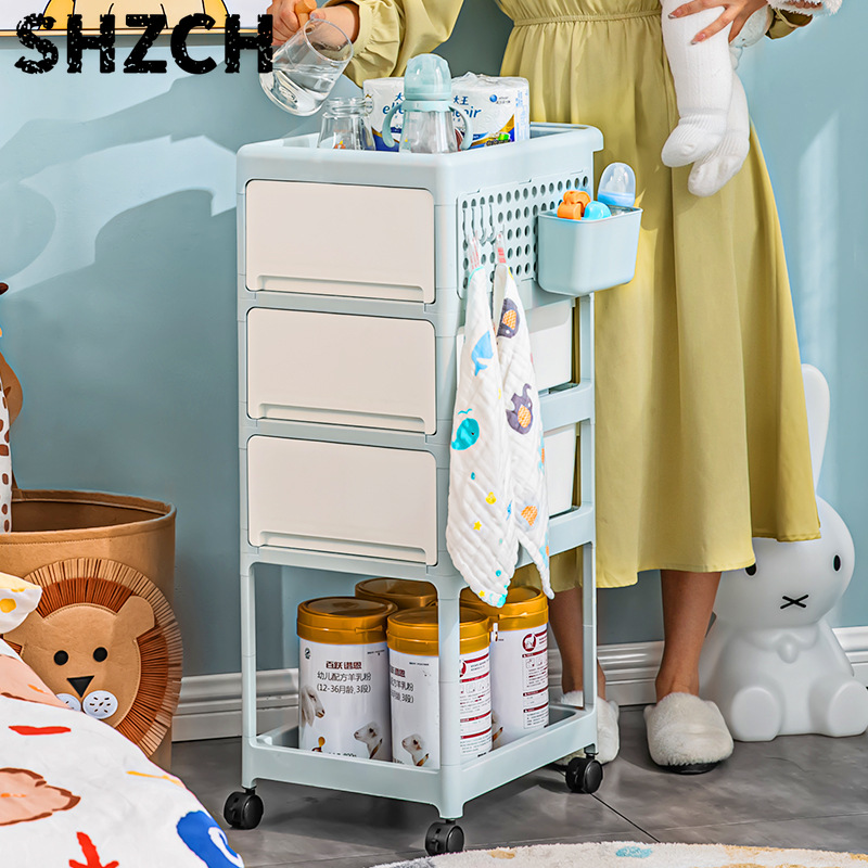 Crèmekleurige mobiele opbergwa - Baby Nursery Drawers recensie en prijs