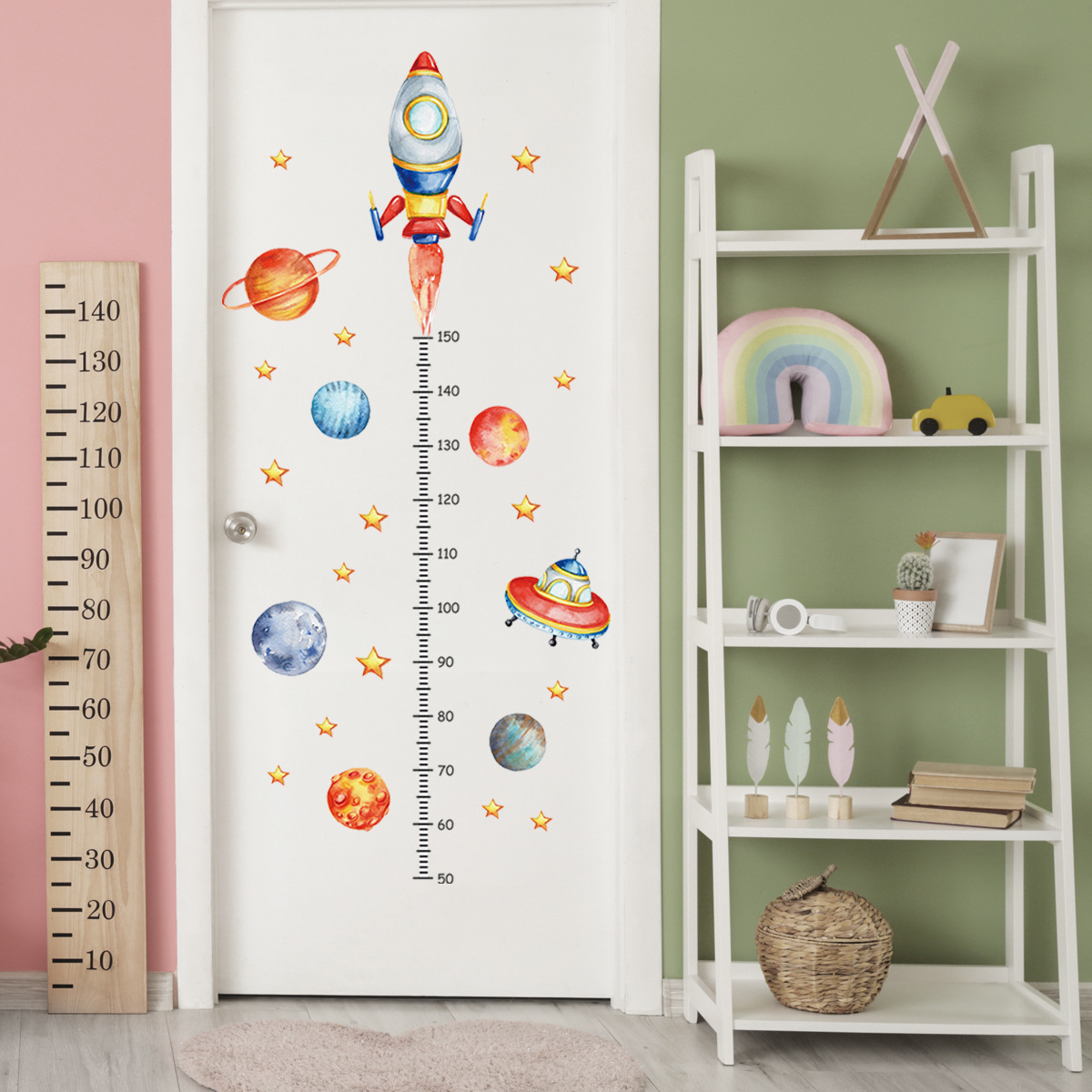 Cartoon Planeet Raket Hoogteme - Baby Nursery Stickers recensie en prijs