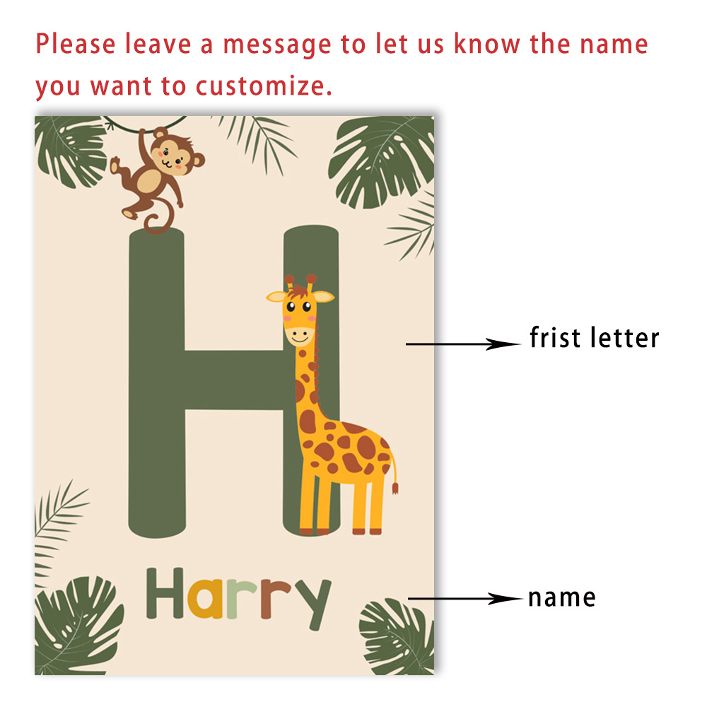 Nordic Jungle Animal Posters A - Baby Name Wall Art recensie en prijs