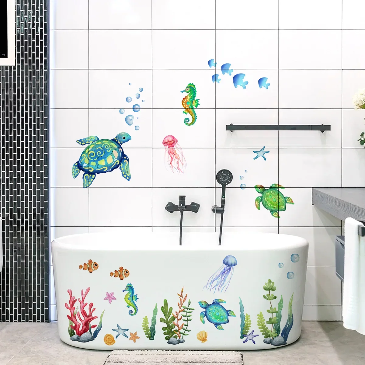 Oceaan muurstickers onder de z - Baby Nursery Under The Sea recensie en prijs