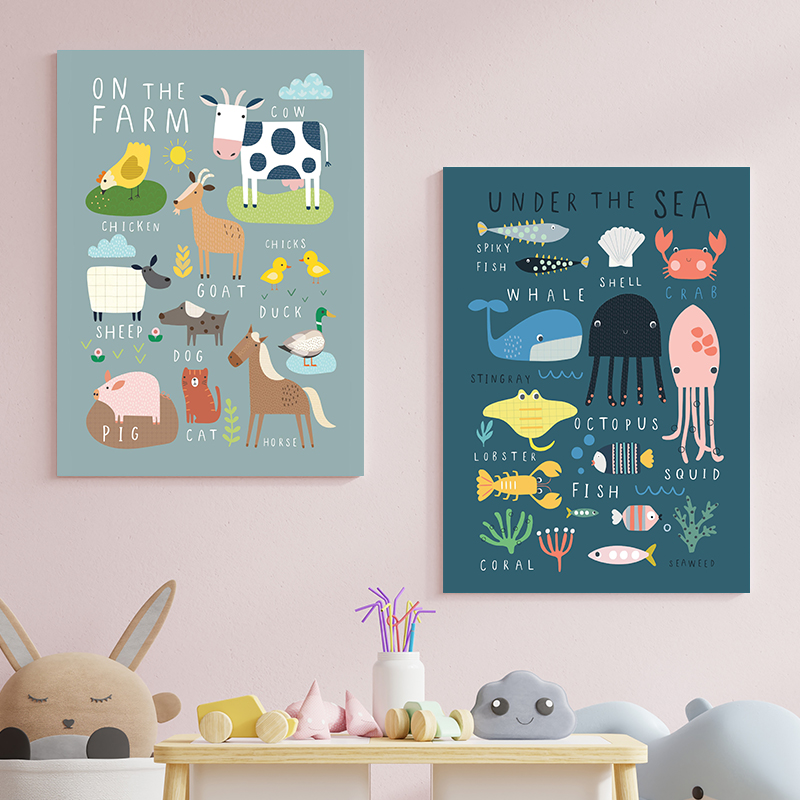 Onder de zee print op de boerd - Baby Nursery Under The Sea recensie en prijs