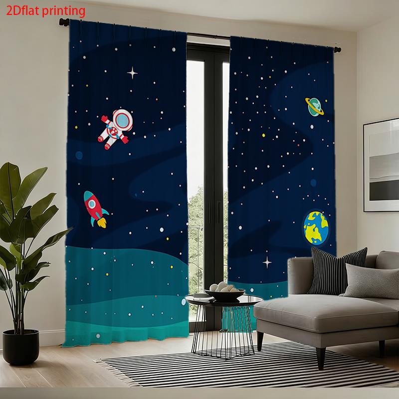 Cartoon Space Astronaut-gordij - Baby Nursery Blackout Curtains recensie en prijs