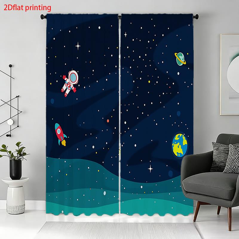 Cartoon Space Astronaut-gordij - Baby Nursery Blackout Curtains recensie en prijs
