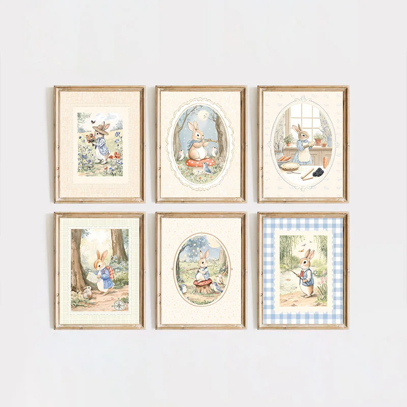 Vintage Boho Blue Plaid Konijn - Baby Nursery Vintage Decor recensie en prijs