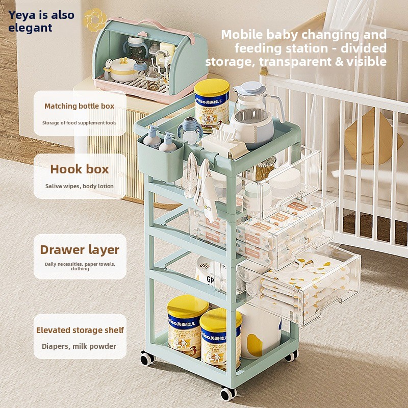 Verplaatsbare baby-opbergwagen - Baby Nursery Drawers recensie en prijs