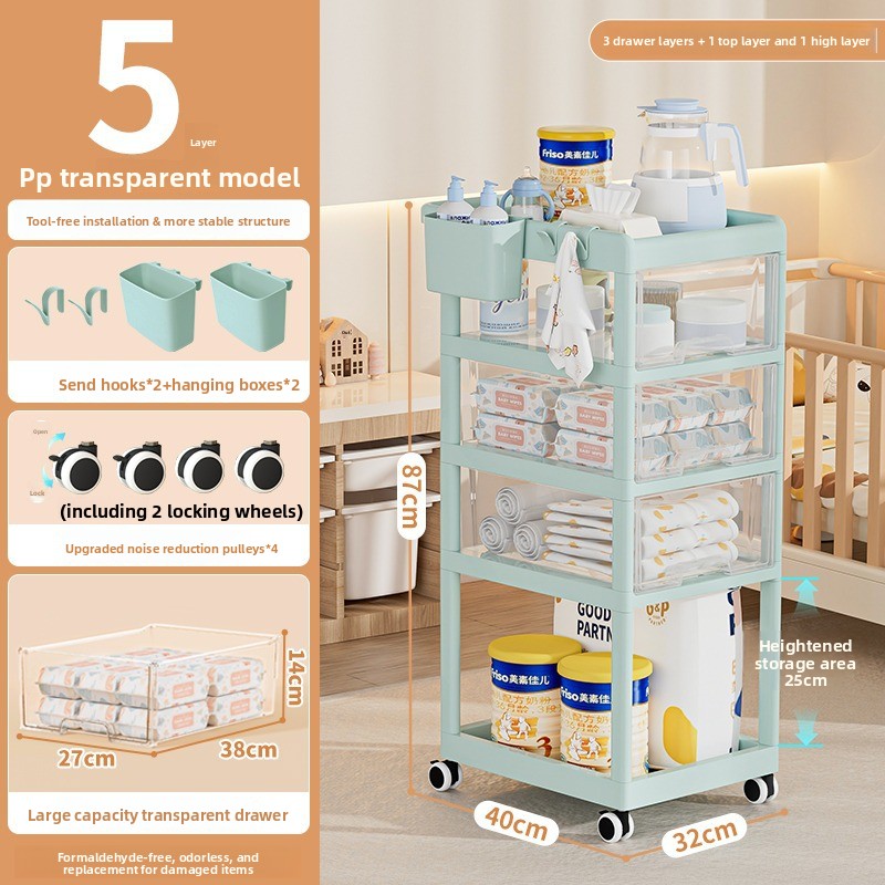 Verplaatsbare baby-opbergwagen - Baby Nursery Drawers recensie en prijs