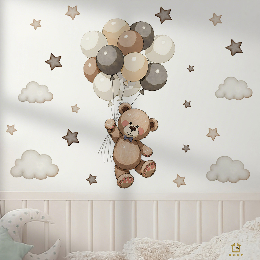 Schattige teddybeer muursticke - Baby Nursery Stickers recensie en prijs