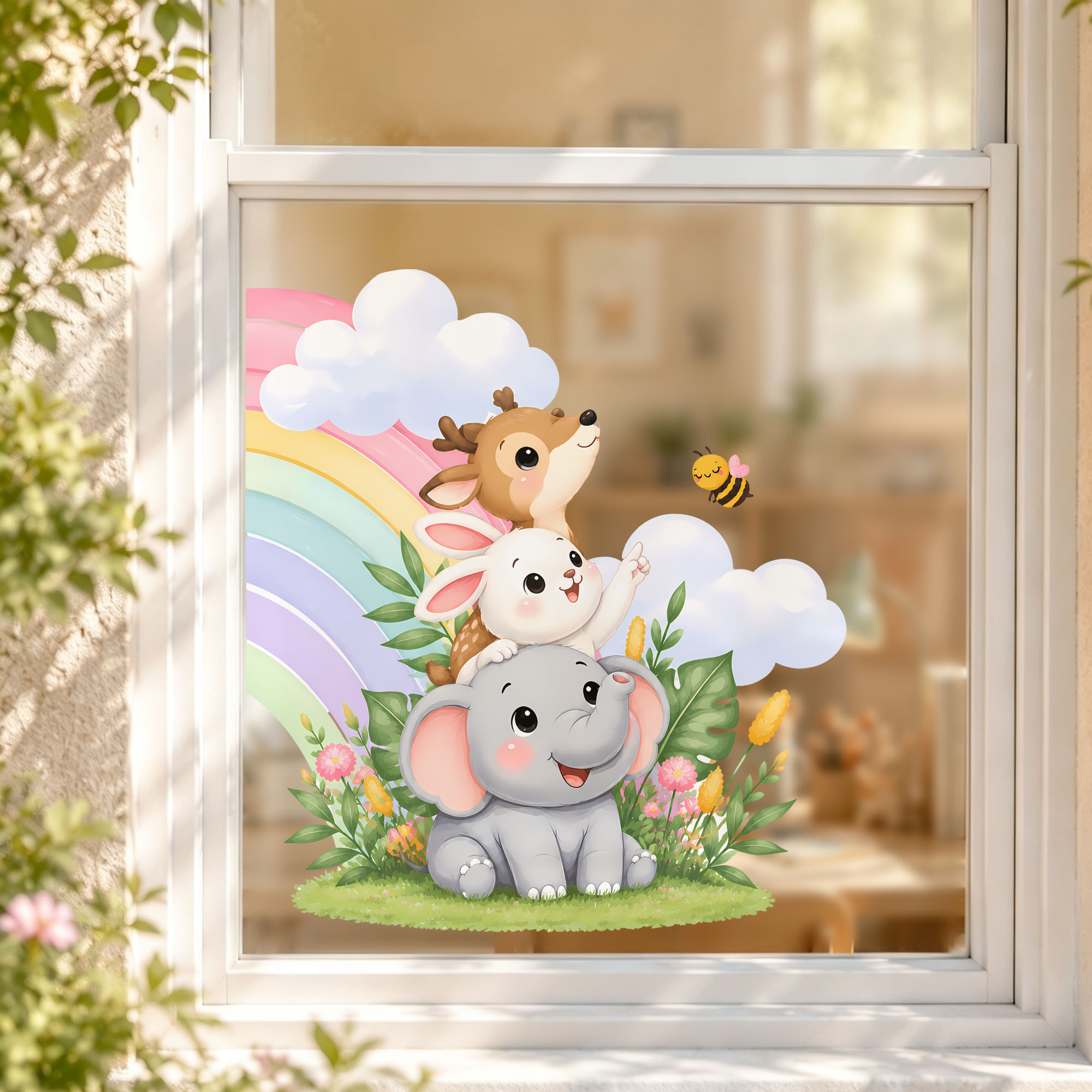 Leuke olifant beer vos raamfol - Baby Nursery Stickers recensie en prijs