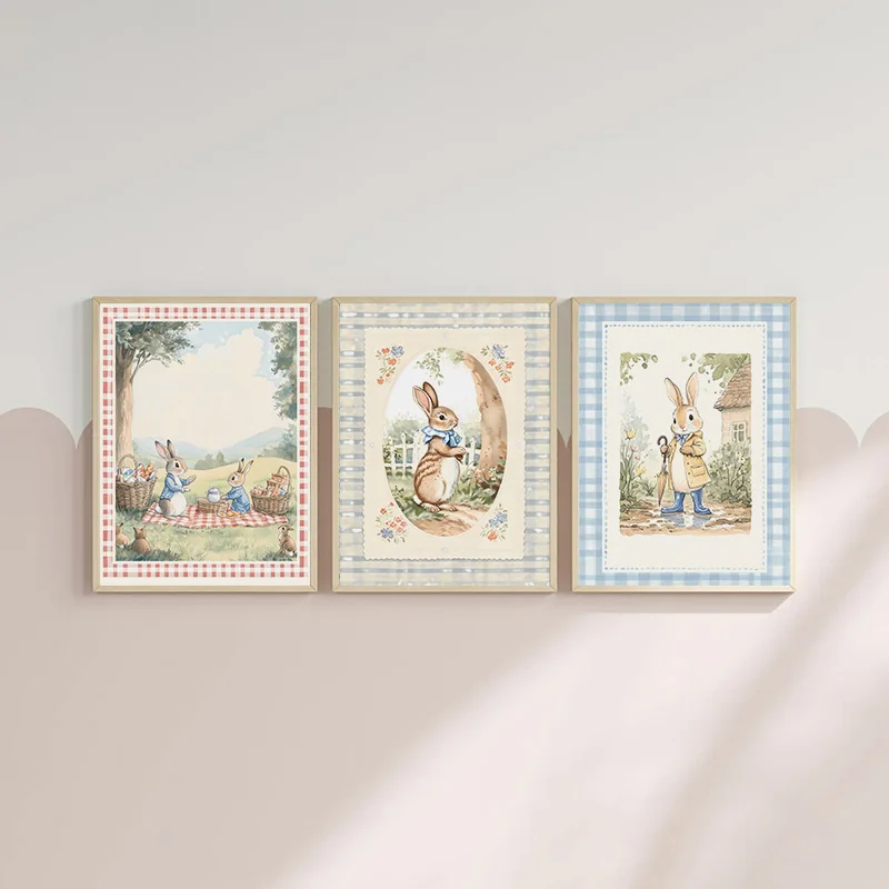Vintage Boho blauwe geruite ko - Baby Nursery Vintage Decor recensie en prijs