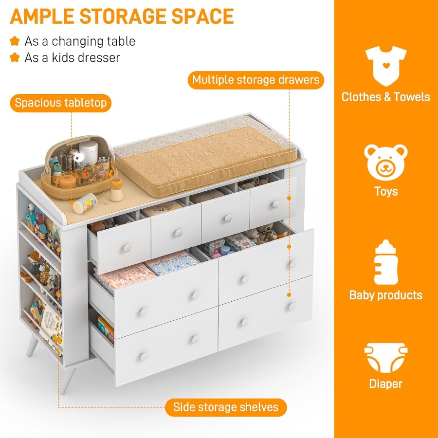 Babykast, kast met 8 lades voo - Baby Nursery Drawers recensie en prijs