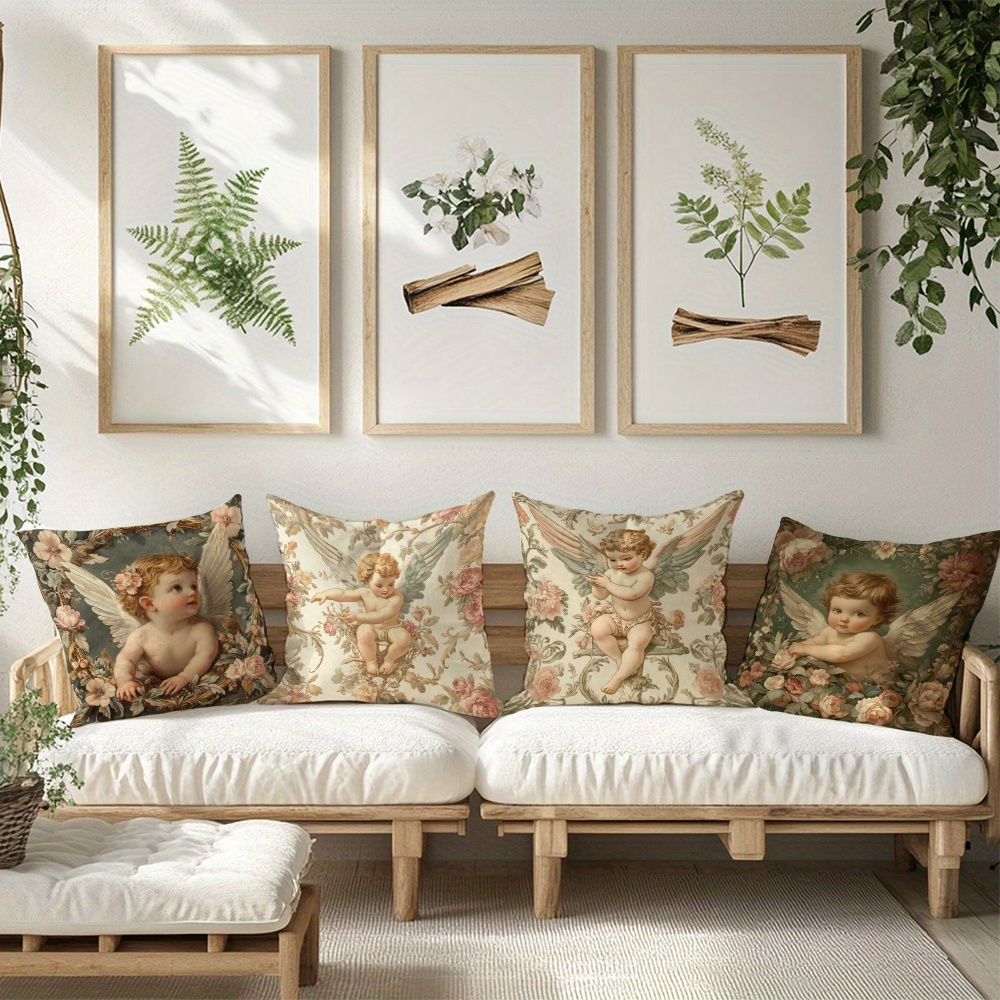 Bedrukte engelbloemen kussensl - Baby Nursery Vintage Decor recensie en prijs