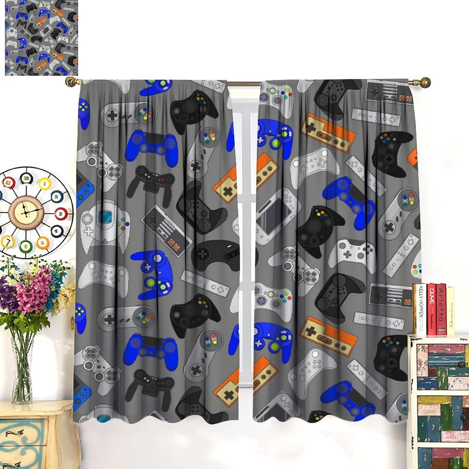 Teens Gamepad-gordijnen, moder - Baby Nursery Blackout Curtains recensie en prijs