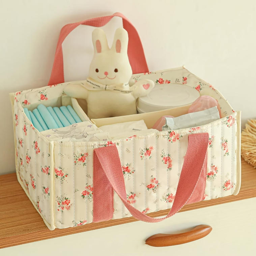 Bloemenprint luiersorganizer,  - Baby Nursery Essentials recensie en prijs