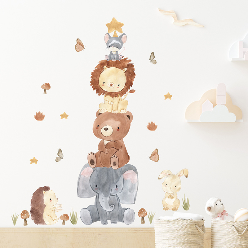 Kawaii Jungle Dieren Wandstick - Baby Nursery Jungle Wallpaper recensie en prijs
