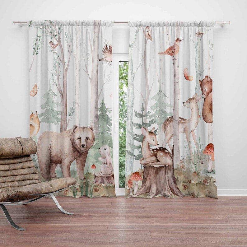 Bos Dieren Gordijnen Kinderkam - Baby Nursery Blackout Curtains recensie en prijs